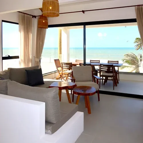 windtown beachfront apartment cumbuco brazil three bedrooms living room