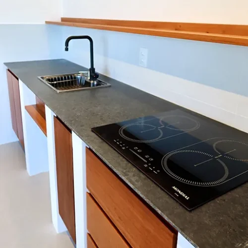 windtown beachfront apartment cumbuco brazil two bedrooms kitchen