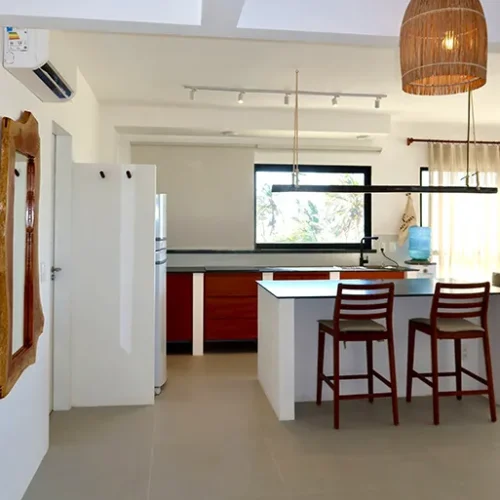 windtown beachfront apartments cumbuco brazil three bedrooms kitchen